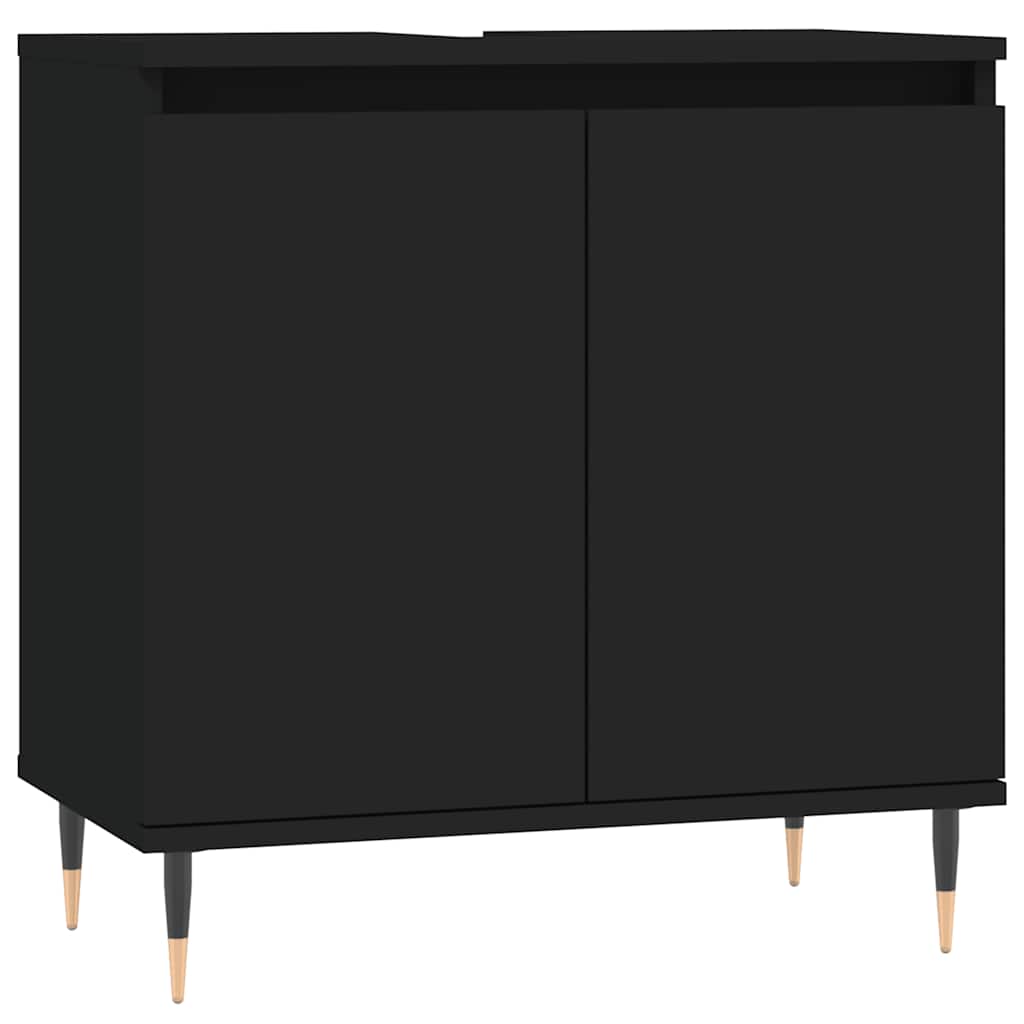 Black Engineered Wood Bathroom Cabinet - 58x33x60 cm