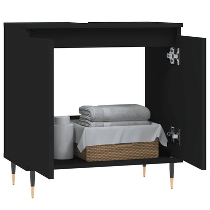 Black Engineered Wood Bathroom Cabinet - 58x33x60 cm