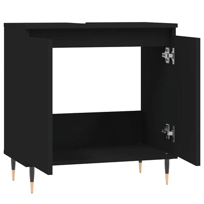 Black Engineered Wood Bathroom Cabinet - 58x33x60 cm