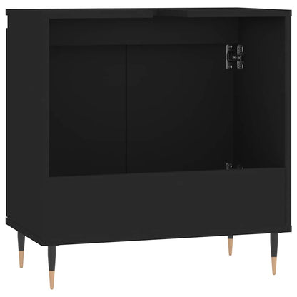 Black Engineered Wood Bathroom Cabinet - 58x33x60 cm