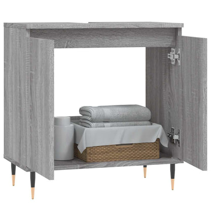 Grey Sonoma Bathroom Cabinet - 58x33x60 cm Engineered Wood