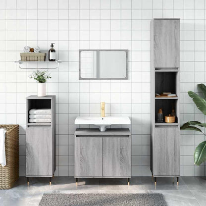 Grey Sonoma Bathroom Cabinet - 58x33x60 cm Engineered Wood