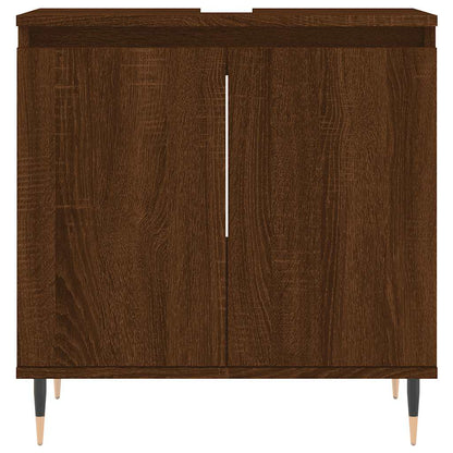Engineered Wood Bathroom Cabinet - Brown Oak, 58x33x60 cm