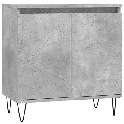 Concrete Grey Engineered Wood Bathroom Cabinet 58x33x60 cm