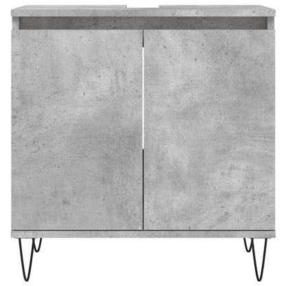 Concrete Grey Engineered Wood Bathroom Cabinet 58x33x60 cm