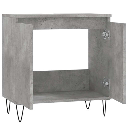 Concrete Grey Engineered Wood Bathroom Cabinet 58x33x60 cm