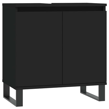 Black Engineered Wood Bathroom Cabinet – 58x33x60 cm