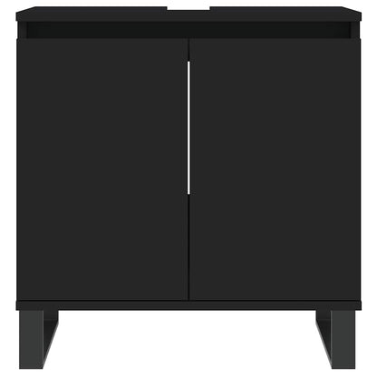 Black Engineered Wood Bathroom Cabinet – 58x33x60 cm