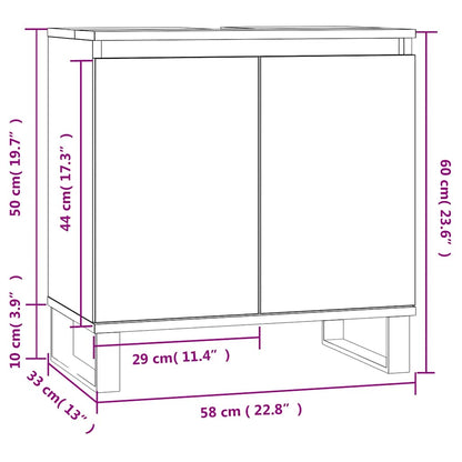 Sonoma Oak Bathroom Cabinet 58x33x60 cm - Engineered Wood