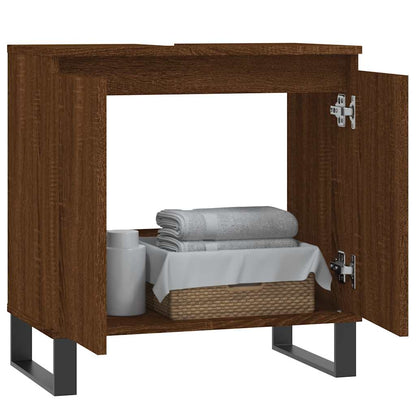 Brown Oak Bathroom Cabinet, 58x33x60 cm, Engineered Wood