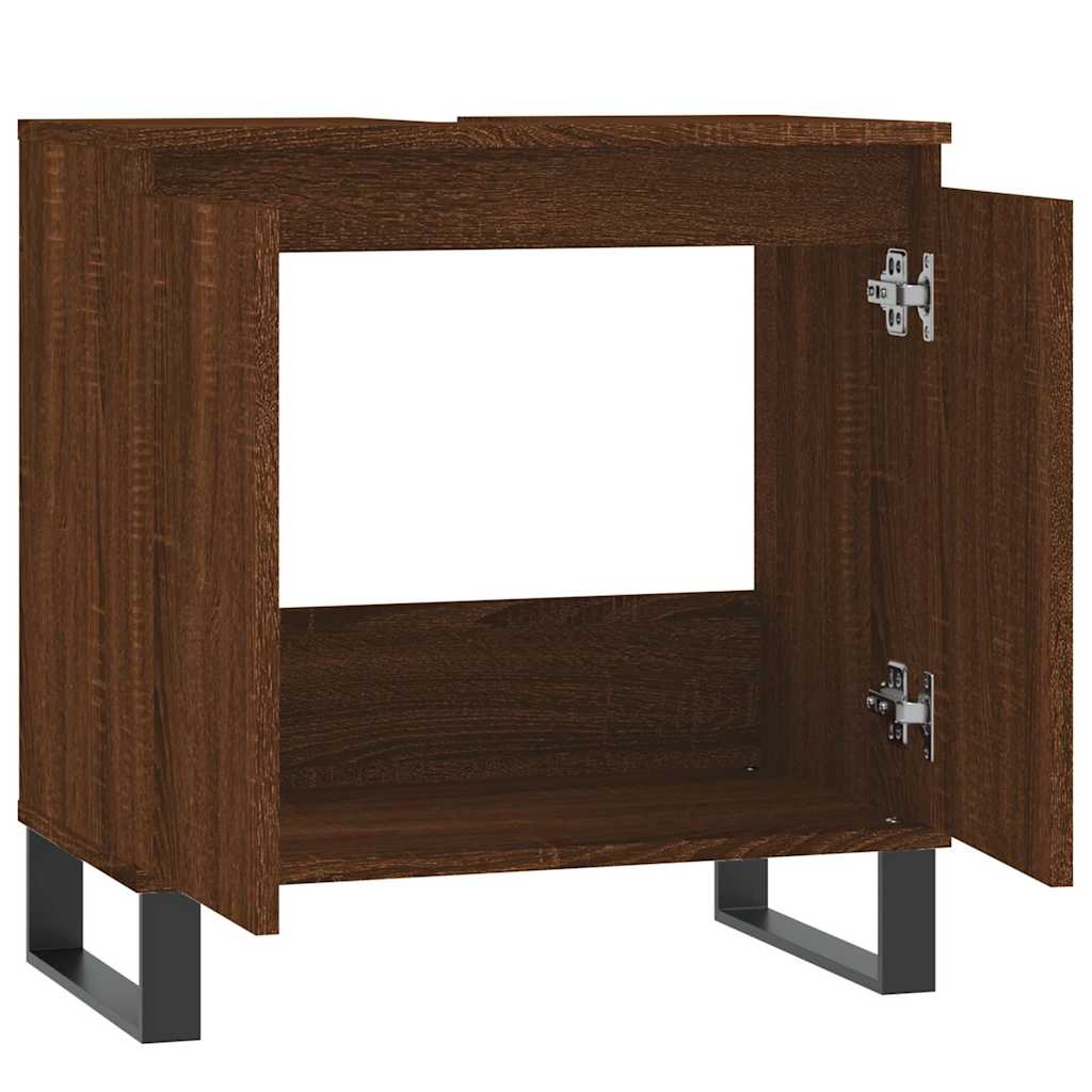 Brown Oak Bathroom Cabinet, 58x33x60 cm, Engineered Wood