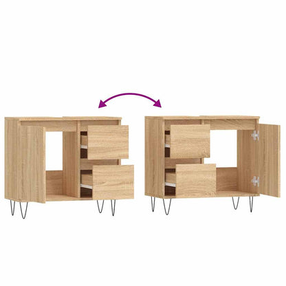 Sonoma Oak Bathroom Cabinet 65x33x60 cm - Engineered Wood