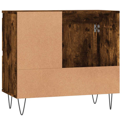 Smoked Oak Bathroom Cabinet, 65x33x60 cm, Engineered Wood