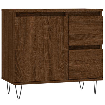 Brown Oak Bathroom Cabinet, 65x33x60 cm, Engineered Wood