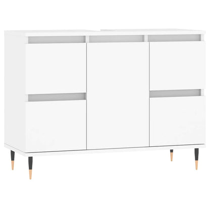 Engineered Wood Bathroom Cabinet in White, 80x33x60 cm