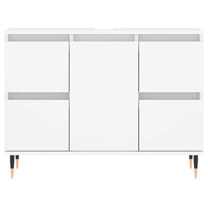 Engineered Wood Bathroom Cabinet in White, 80x33x60 cm