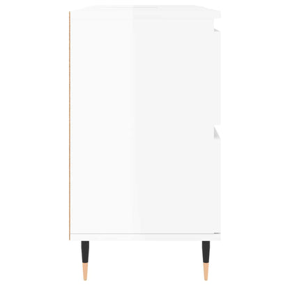 High Gloss White Bathroom Cabinet - Engineered Wood 80x33x60cm