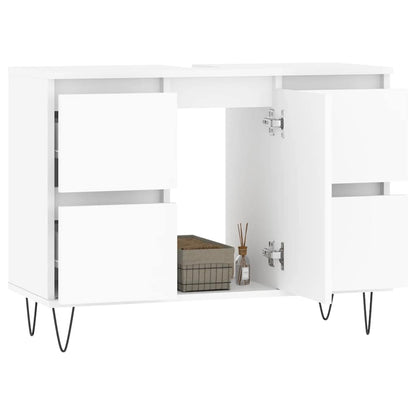 White Engineered Wood Bathroom Cabinet 80x33x60 cm