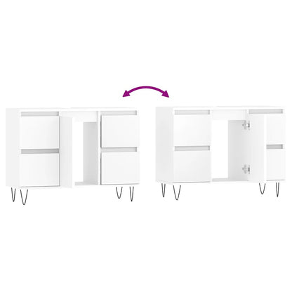 White Engineered Wood Bathroom Cabinet 80x33x60 cm