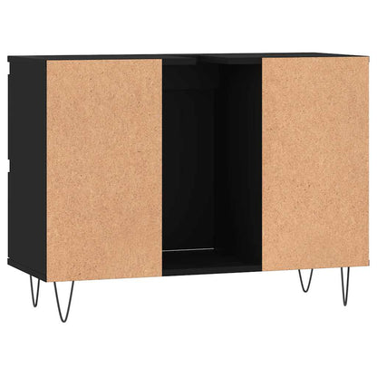 Black Engineered Wood Bathroom Cabinet 80x33x60 cm