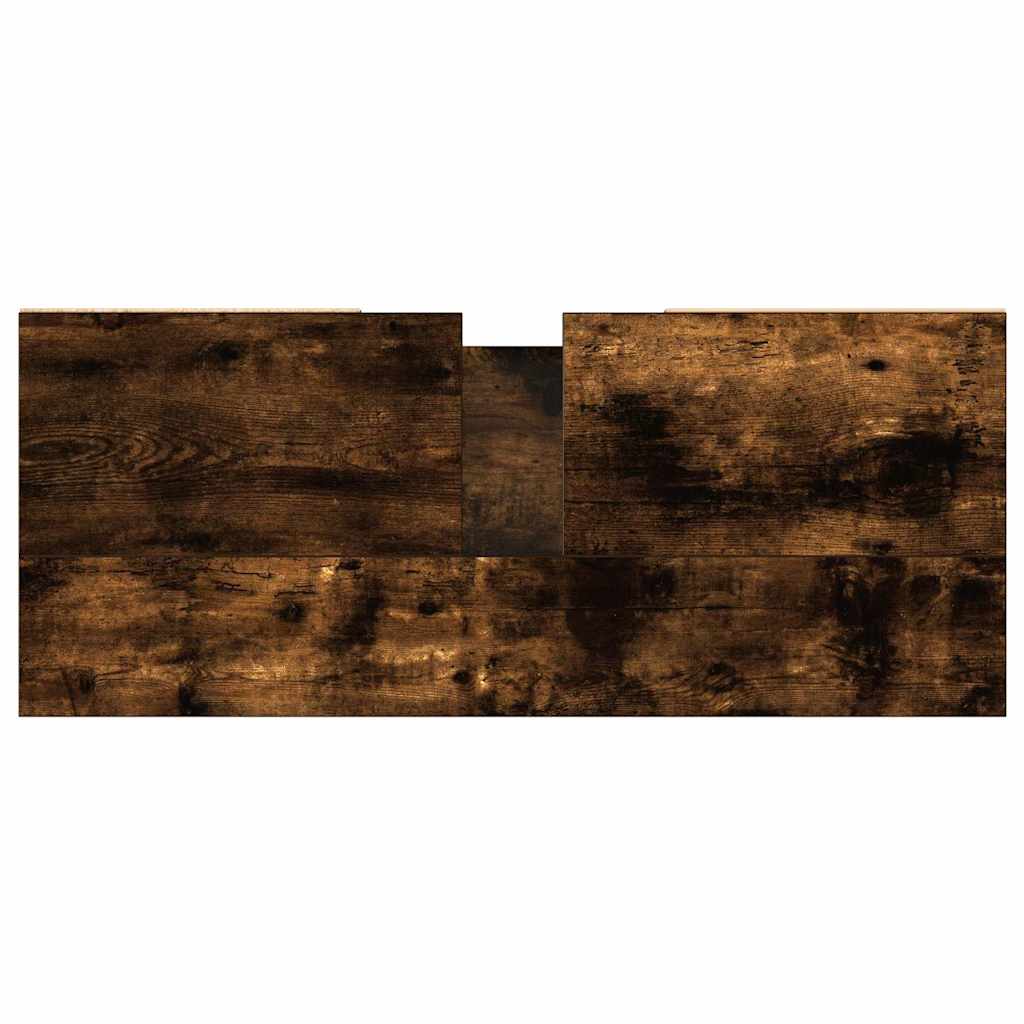 Smoked Oak Bathroom Cabinet - 80x33x60 cm Engineered Wood
