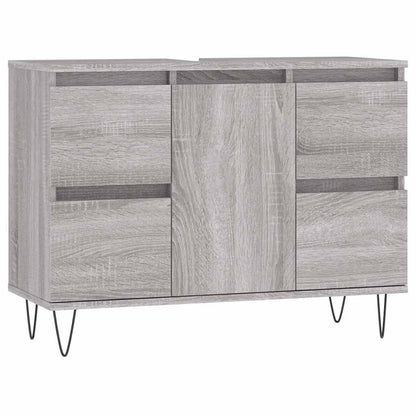 Sonoma Grey Bathroom Cabinet - Engineered Wood 80x33x60 cm