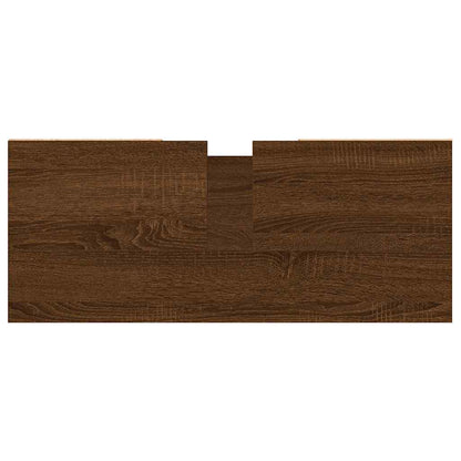 Brown Oak Bathroom Cabinet - Engineered Wood 80x33x60 cm