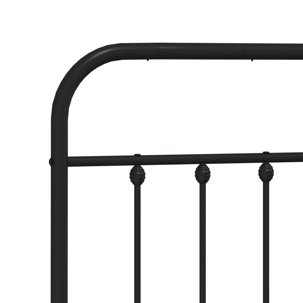 Black Metal Bed Frame with Headboard, 120x200cm, No Mattress