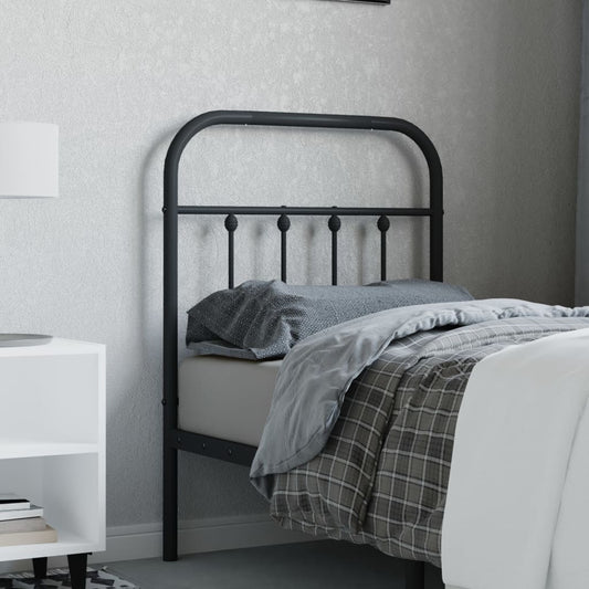 Sleek Black Metal Headboard - 75 cm for Modern Elegance