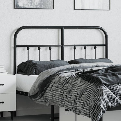 Sleek Black Metal Headboard 120cm - Modern Bedroom Elegance