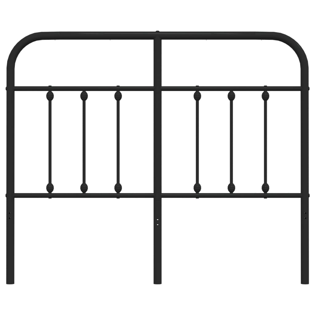 Sleek Black Metal Headboard 120cm - Modern Bedroom Elegance