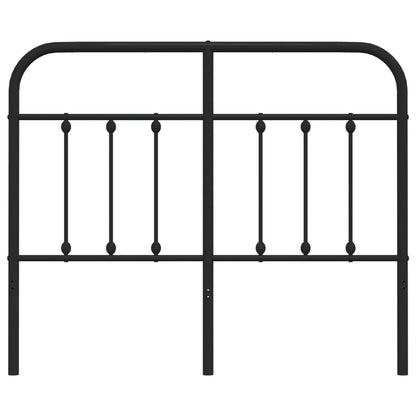 Sleek Black Metal Headboard 120cm - Modern Bedroom Elegance