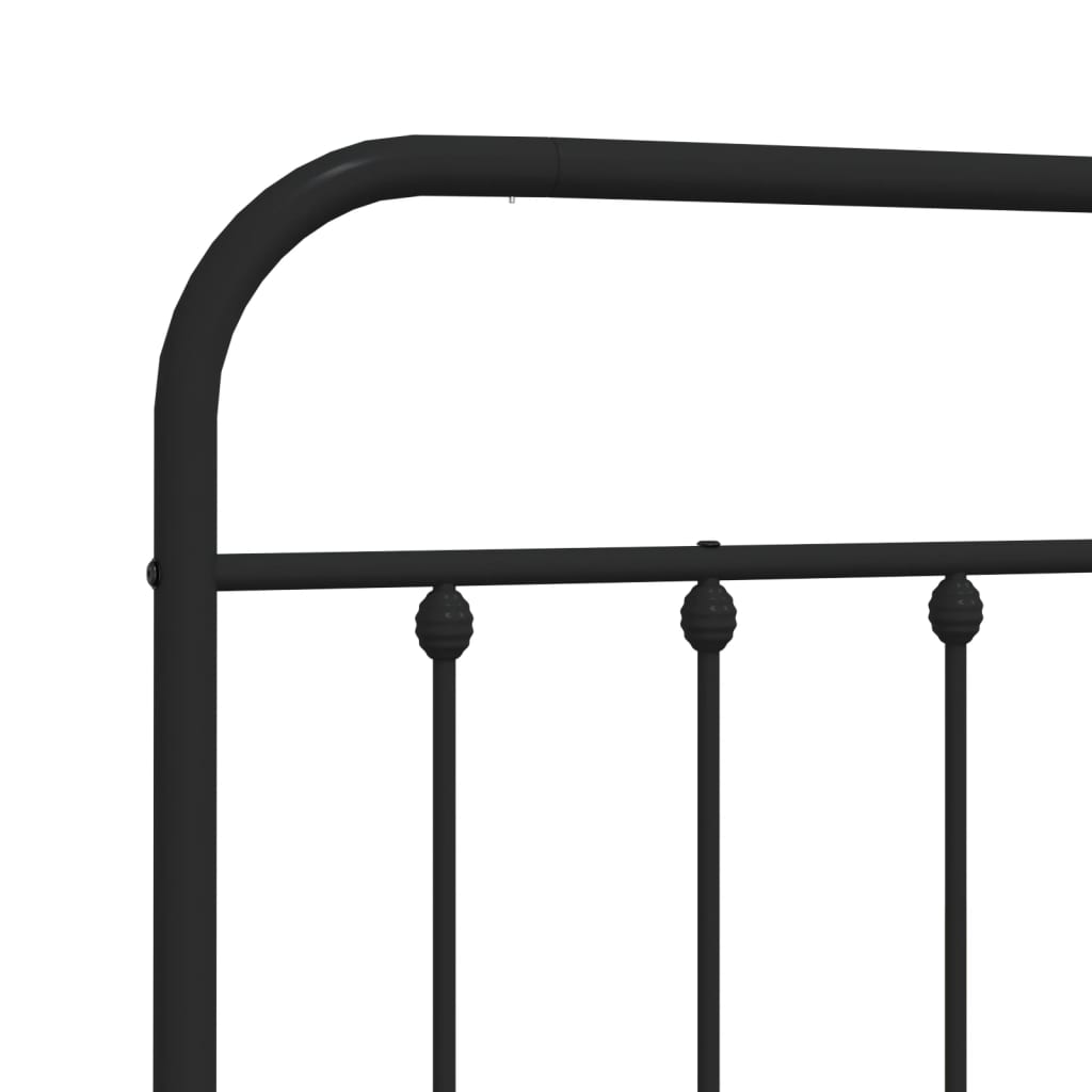 Sleek Black Metal Headboard 120cm - Modern Bedroom Elegance