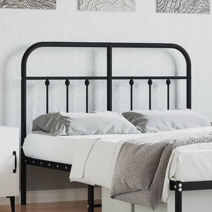 Sleek Black Metal Headboard 120cm - Modern Bedroom Elegance