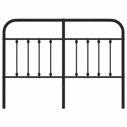 Sleek Black Metal Headboard - 150 cm Elegant Bedroom Upgrade