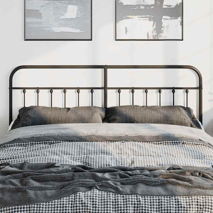 Sleek Black Metal Headboard - 193 cm Durable Steel Design