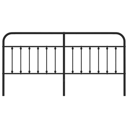 Sleek Black Metal Headboard - 193 cm Durable Steel Design