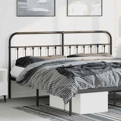 Sleek Black Metal Headboard - 193 cm Durable Steel Design