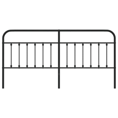 Sleek Black Metal Headboard - 200 cm Elegant Bedroom Upgrade