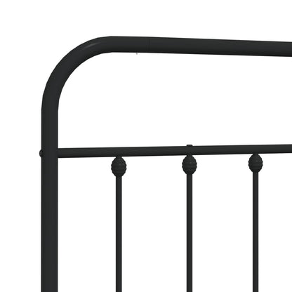 Sleek Black Metal Headboard - 200 cm Elegant Bedroom Upgrade