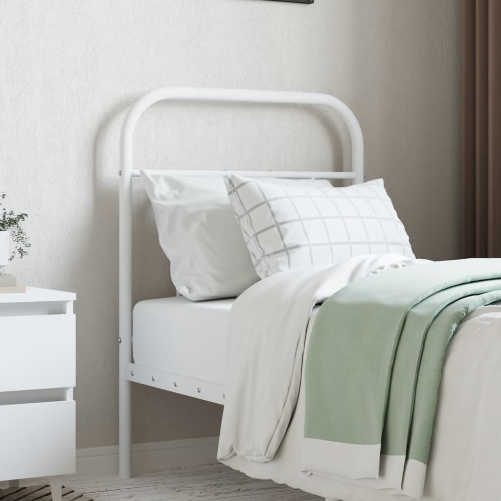 Elegant White Metal Headboard, 75 cm – Modern Bedroom Accent
