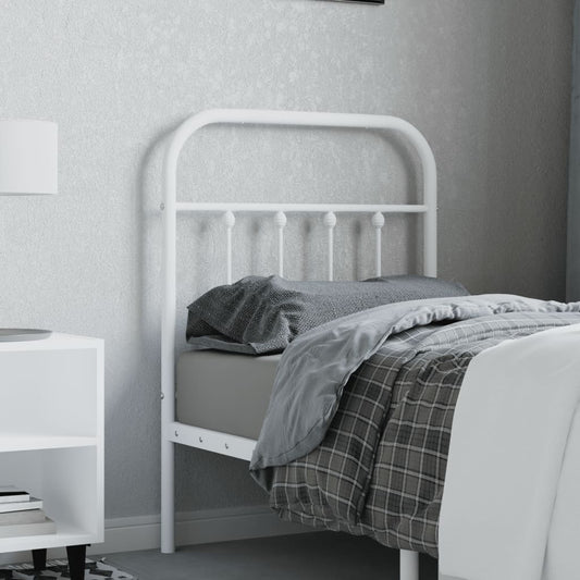 Elegant White Metal Headboard, 75 cm – Modern Bedroom Accent