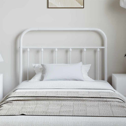 Sleek White Metal Headboard, 100 cm - Modern Bedroom Essential