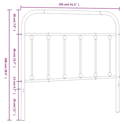 Sleek White Metal Headboard, 100 cm - Modern Bedroom Essential