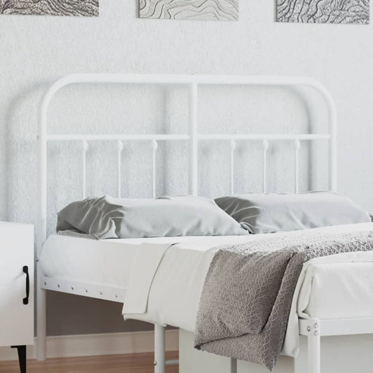 Elegant White Metal Headboard - 120 cm Sturdy Bedroom Décor