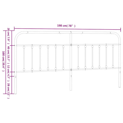 Metal Headboard White 193 cm