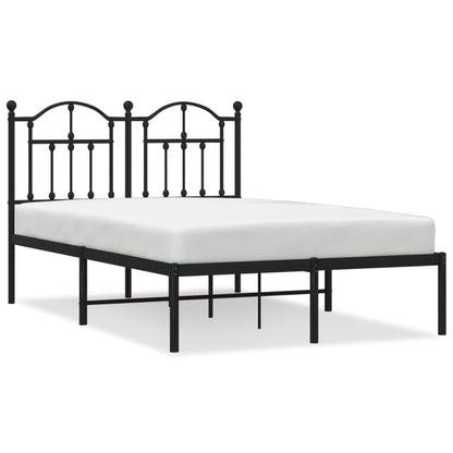 Black Metal Bed Frame with Headboard 120x200cm - Mattress Not Included