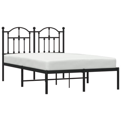 Black Metal Bed Frame with Headboard 120x200cm - Mattress Not Included