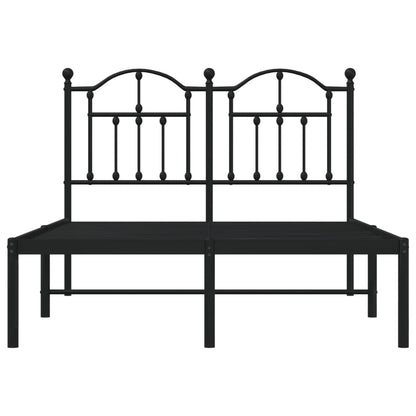 Black Metal Bed Frame with Headboard 120x200cm - Mattress Not Included