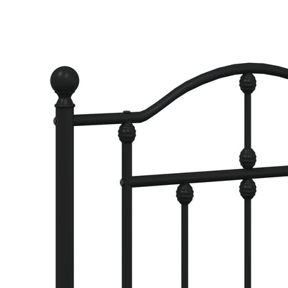 Black Metal Bed Frame with Headboard 120x200cm - Mattress Not Included